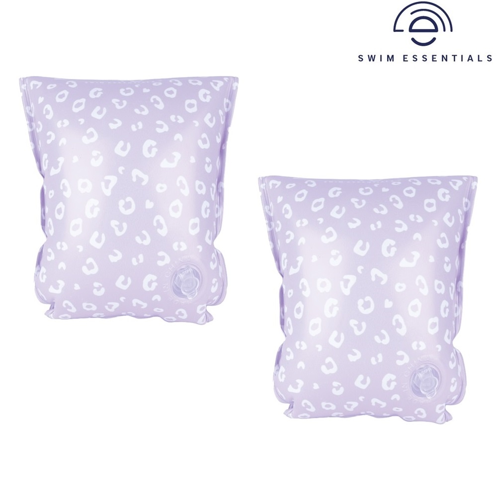 Piepūšamās peldēšanas piedurknes Swim Essentials Lilac Leopard