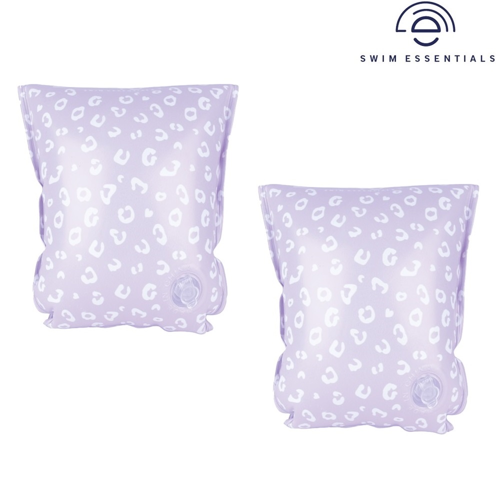 Piepūšamās peldēšanas piedurknes Swim Essentials Lilac Leopard