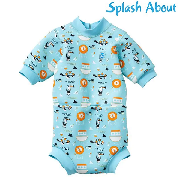 Hidrotērps ar peldēšanas autiņbiksītēm mazuļiem - SplashAbout Happy Nappy Noah's Ark