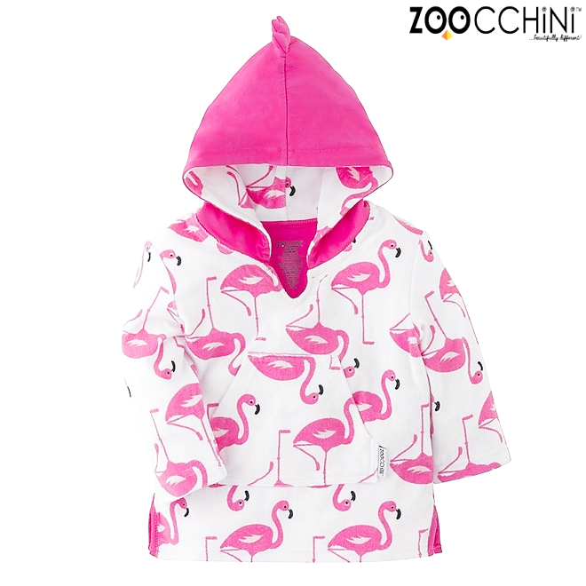 Pludmales pončo bērniem Zoocchini Flamingo