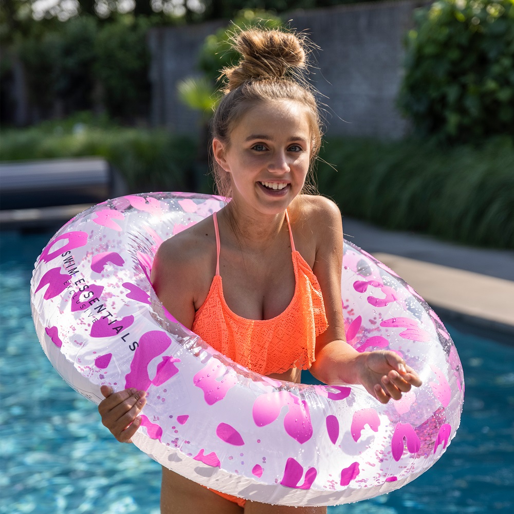 Piepūšams riņķis peldēšana XL Swim Essentials Neon Leopard