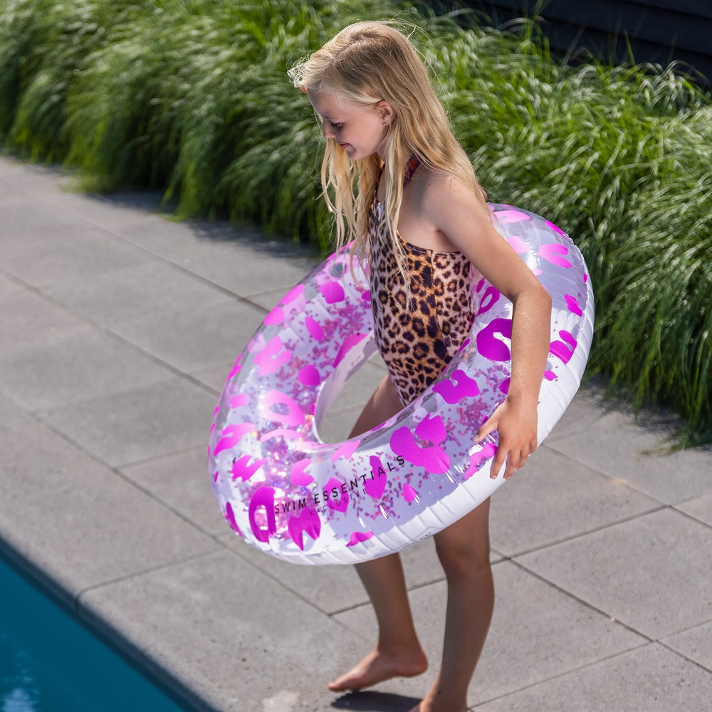 Piepūšams riņķis peldēšana XL Swim Essentials Neon Leopard