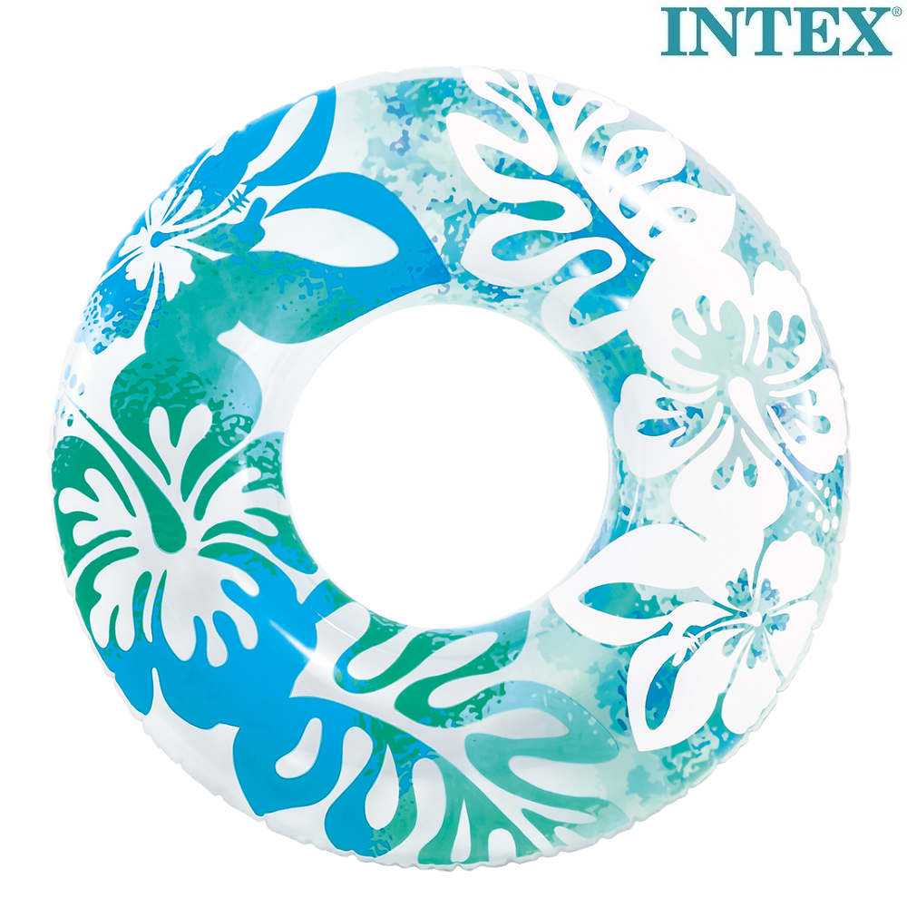 Piepūšams riņķis Intex Blue Flowers