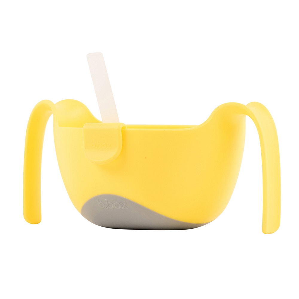 Pārtikas bļoda un salmiņi B.box Bowl & Straw XL Lemon Sherbet