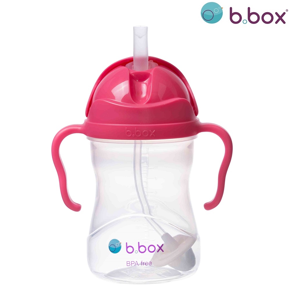 Neizlīstoša pudele bērniem B.box Sippy Cup Raspberry