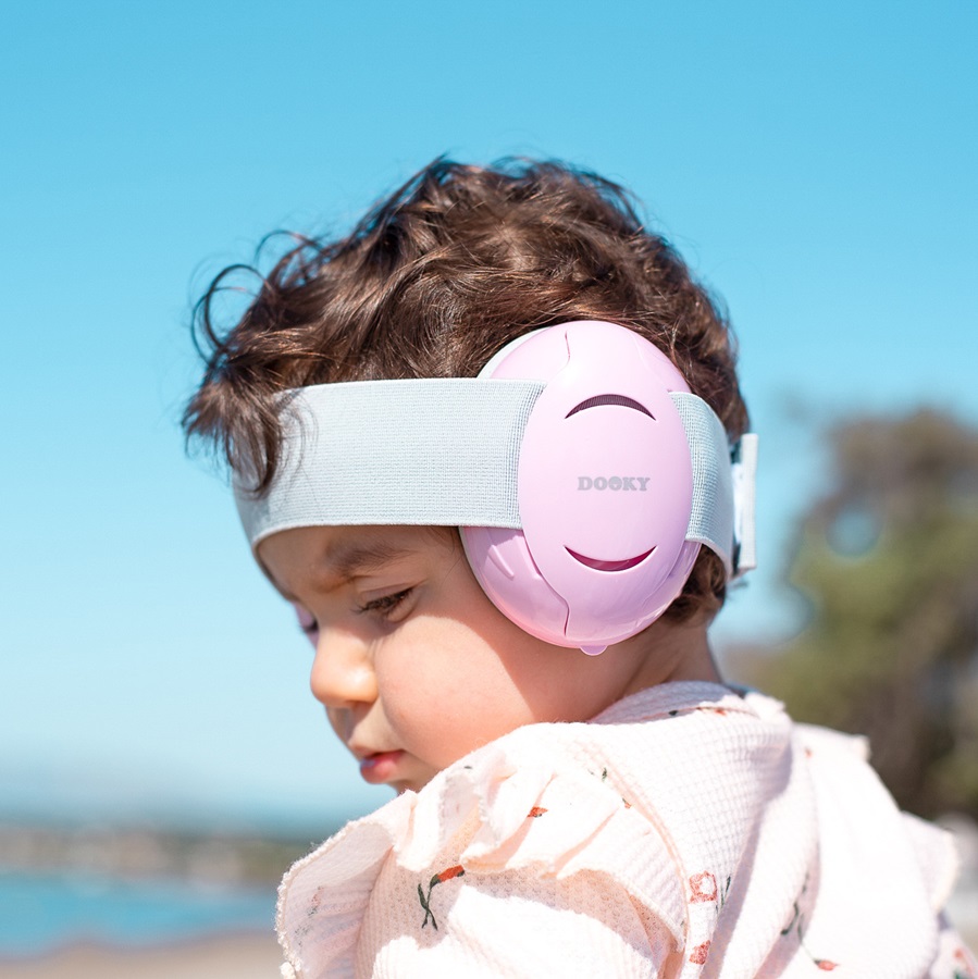 Ausu aizsargi zīdaiņiem un maziem bērniem Dooky Baby Ear Protection Pink