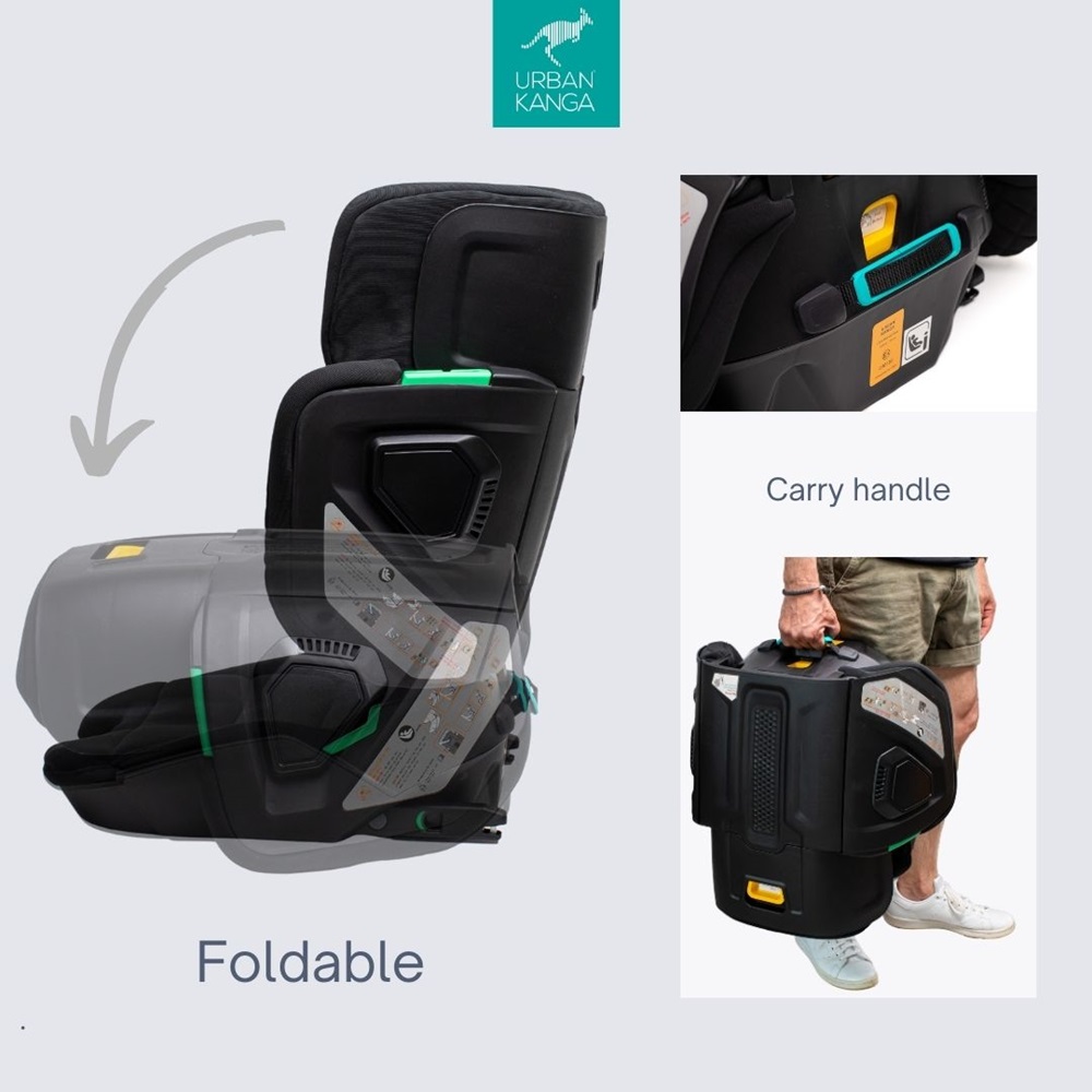 Salokāms automašīnas sēdeklis Urban Kanga Wallaroo Car Seat Black Quilt