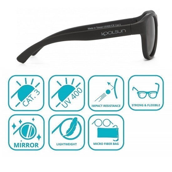 Saulesbrilles bērniem Koolsun Air Phantom Black