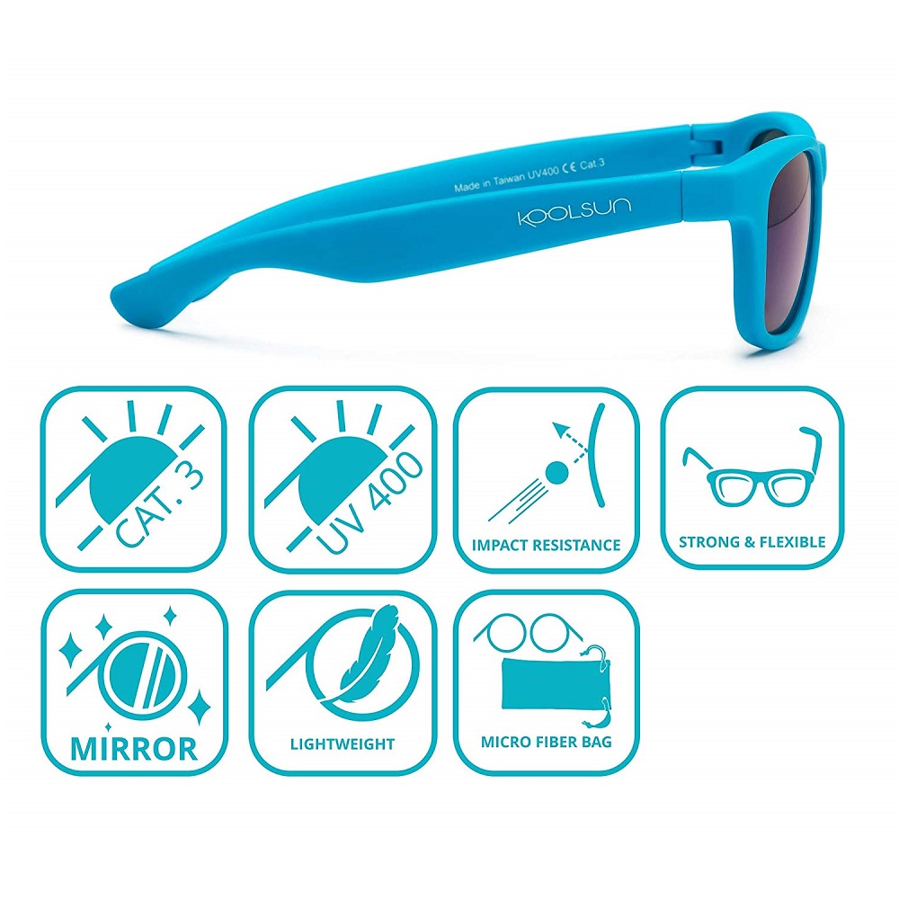 Saulesbrilles bērniem Koolsun Wave Neon Blue