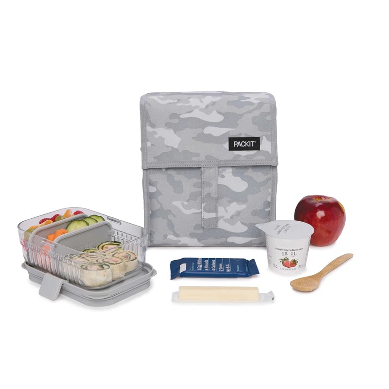 Aukstuma soma PackIt Lunch Bag Camo Grey