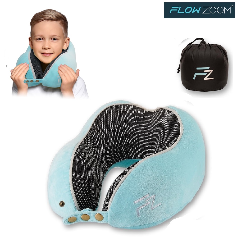 Kakla spilvens bērniem Flowzoom Comfy Kids Blue Medium