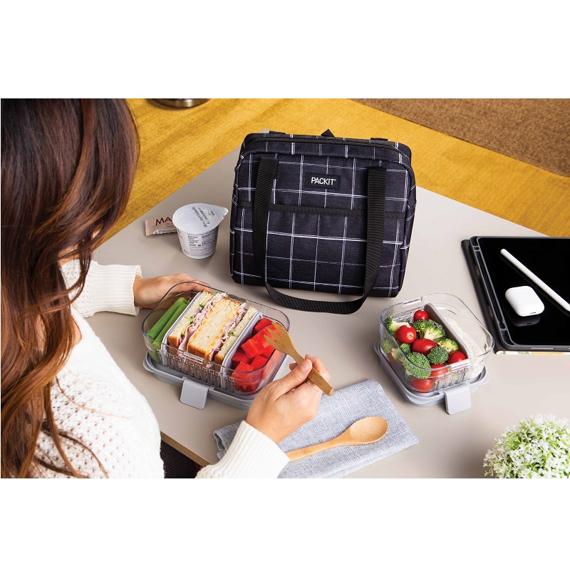 Aukstuma soma PackIt Hampton Lunch Bag Grid