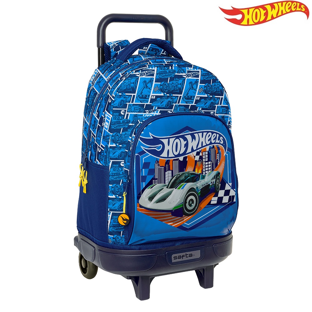 Čemodāns bērniem Hot Wheels Sonny Trolley Backpack