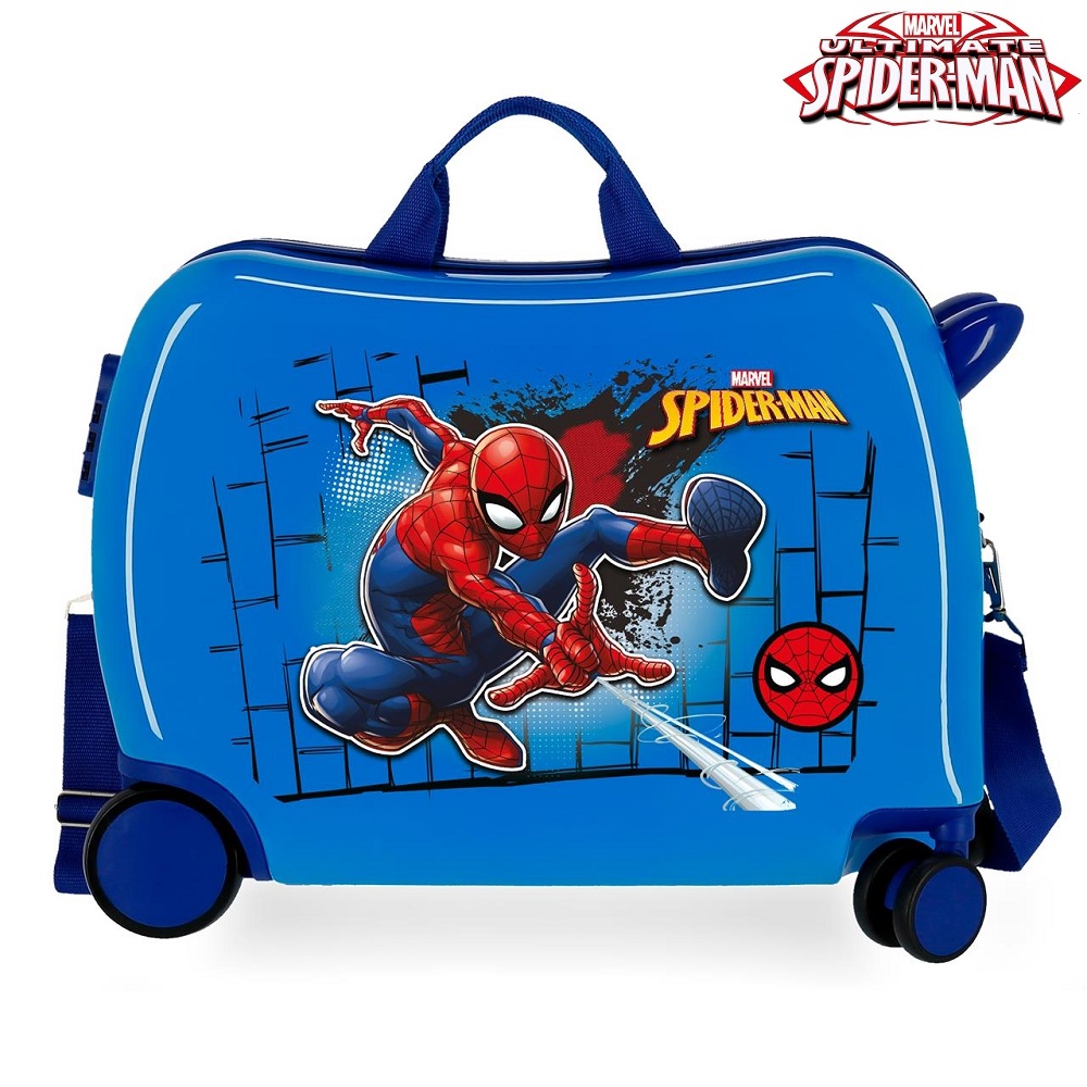 Bērnu čemodāns ar riteņiem Marvel Spiderman Blue