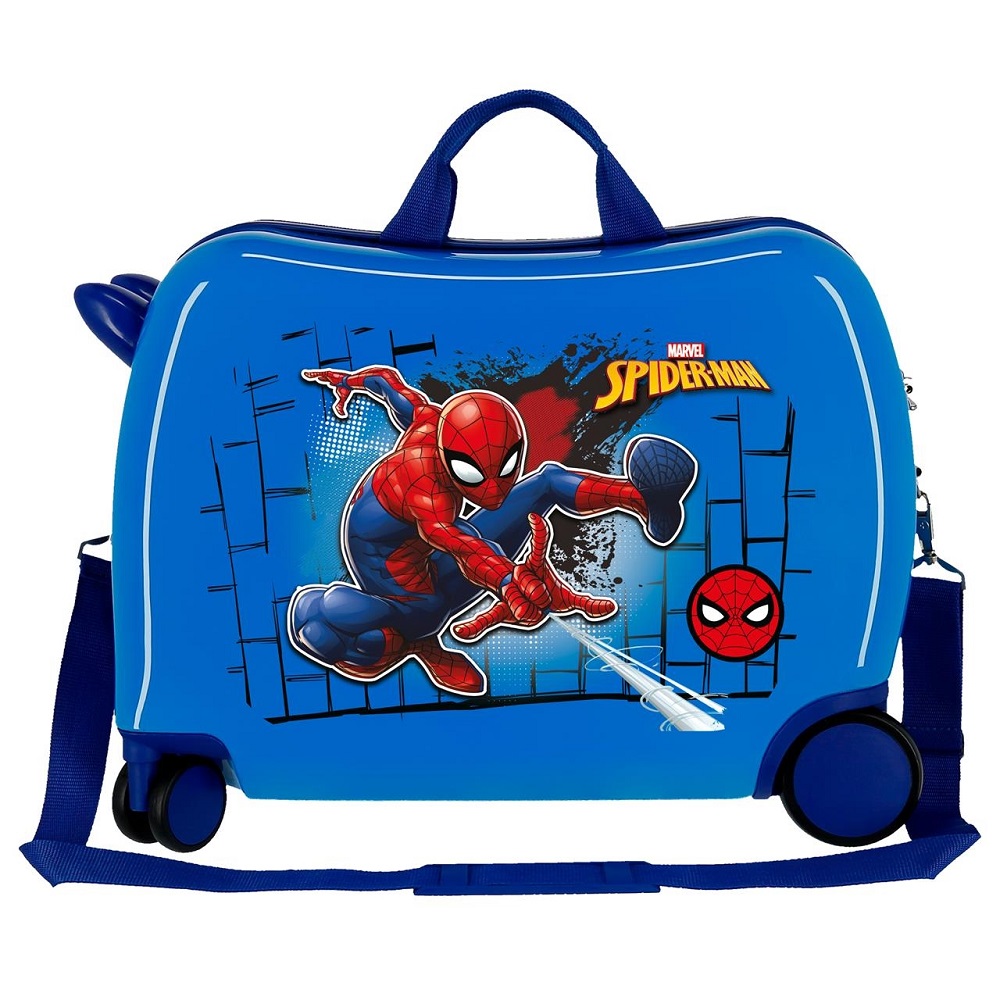 Bērnu čemodāns ar riteņiem Marvel Spiderman Blue