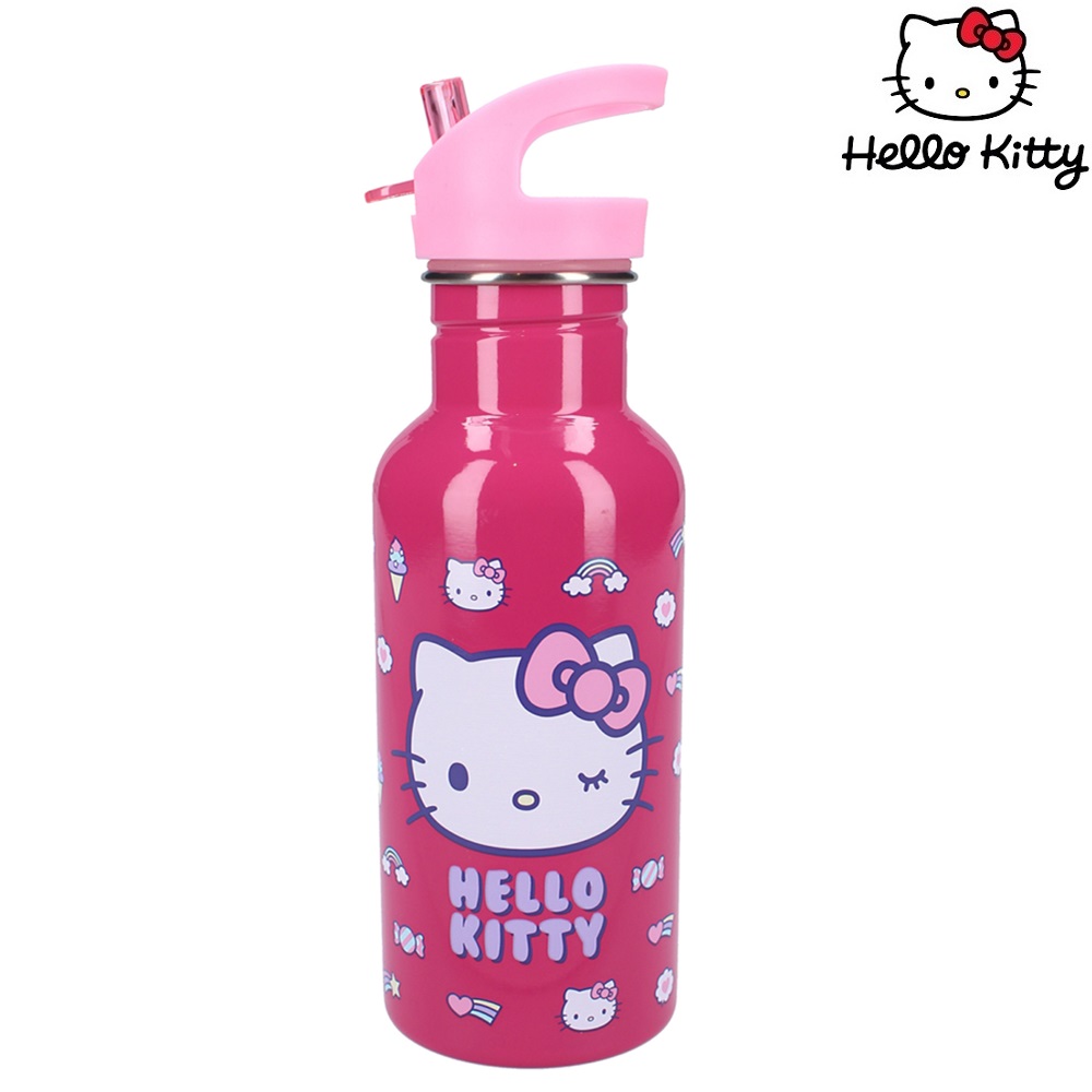 Nerūsējošā tērauda ūdens pudele bērniem Hello Kitty Take A Sip